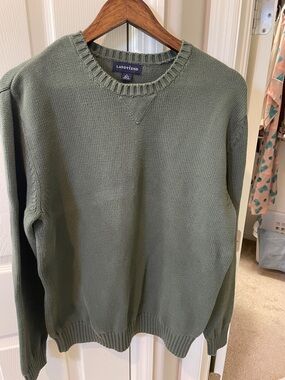 Lands' End Men's Crewneck Sweater - Olive fishermancore